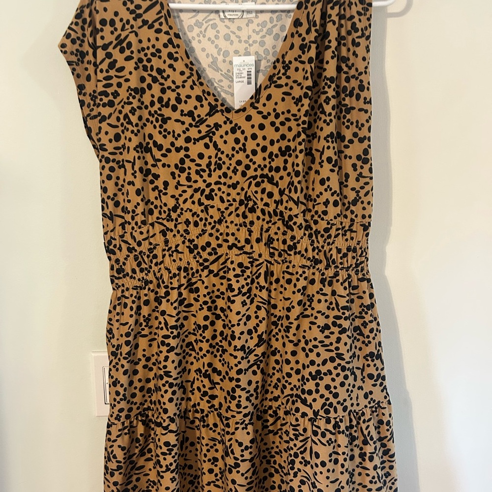 Maurices Black and Tan Spotted Mini Dress